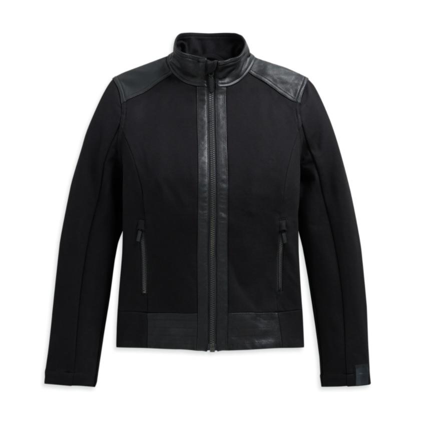 Harley-Davidson Women's Leather & Compression Knit Jacket 3 Women's Leather & Compression Knit Jacket