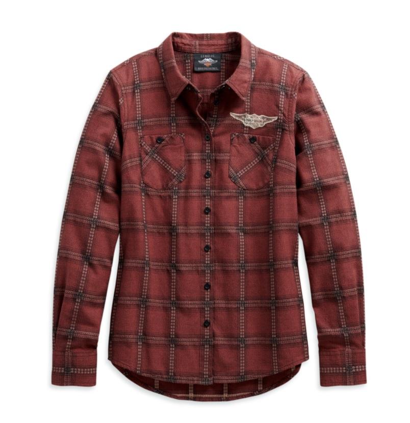 Harley-Davidson Women's Script Font Plaid Shirt, 99117-20VW