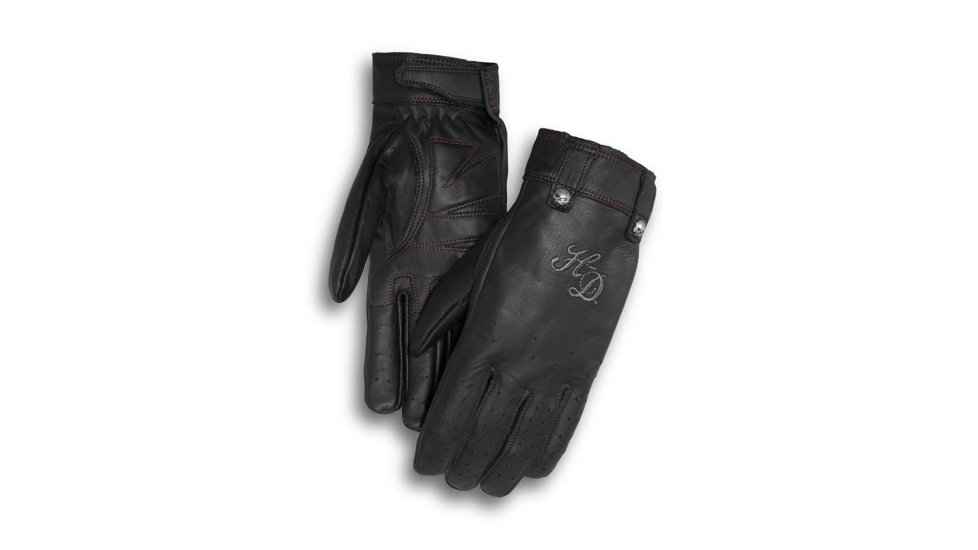 Harley-DavidsonĀ® Women's Skull Rivet Leather Gloves - 98222-16VW
