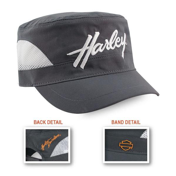 Harley-Davidson Women's Sport H-D Mesh Painter's Cap, Gray & White PC28854