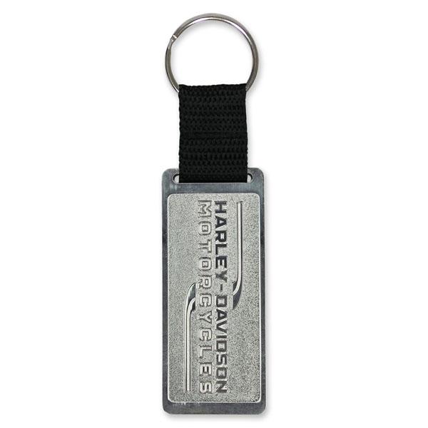 Harley-Davidson® Lineation Nickel Brushed & Textured Nickel Plated Keychain - KY34023