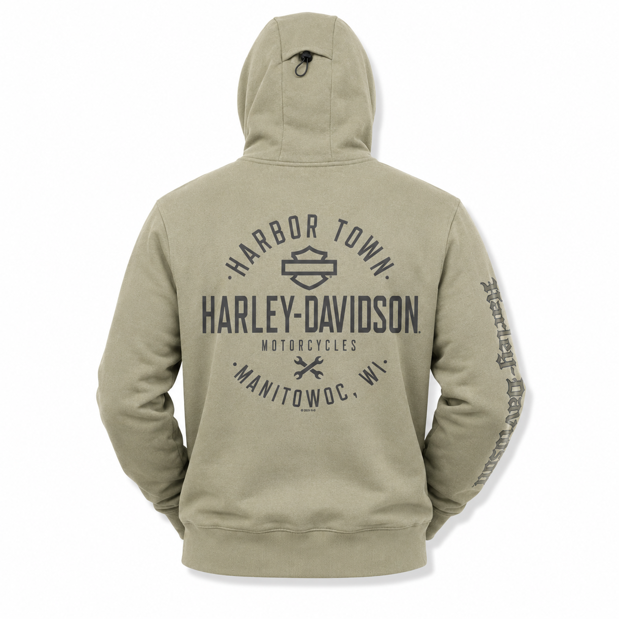 Harley-Davidson Men's Hoodie with adjustable Face Mask | Green