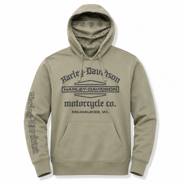 新品タグ付き！Harley-Davidsonパーカー Lサイズ　フード付き Harley-Davidson Men's Hoodie with adjustable Face Mask | Green