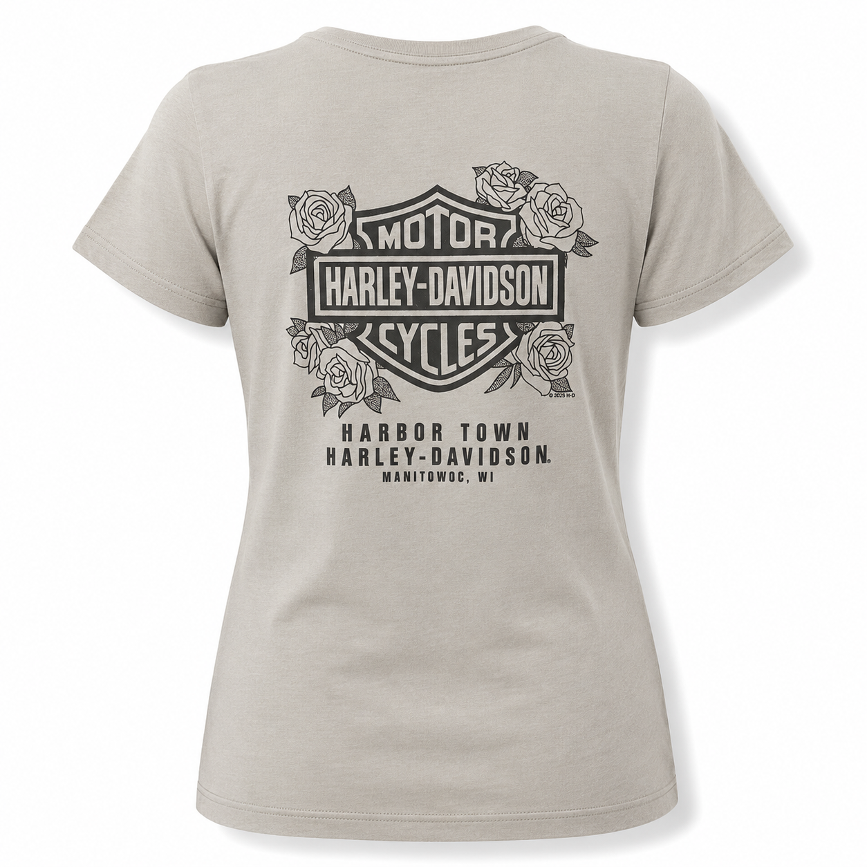 Harley-Davidson Women’s Legendary Floral V-Neck T-Shirt – Olive Green