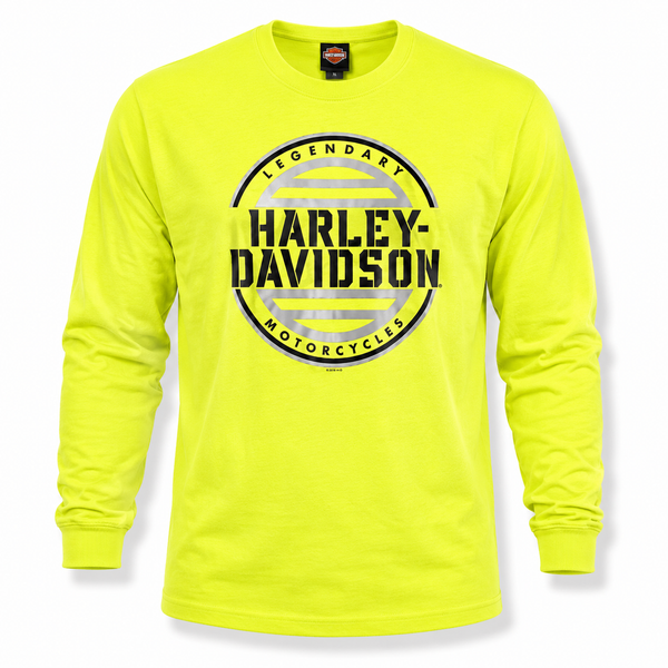 Harley-Davidson Men's Hi-Vis Green Long Sleeve T-Shirt – 100% Cotton L Harley-Davidson Men's Hi-Vis Green Long Sleeve T-Shirt – 100% Cotton L