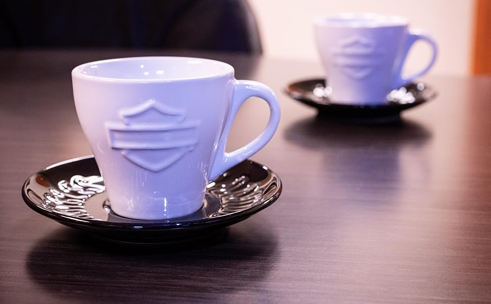 Harley-Davidson Espresso Cup & Saucer Set Bar Shield Coffee Mug HDX-98619