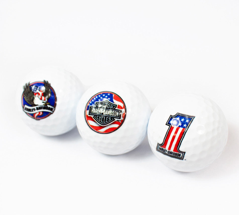Harley-Davidson Collector's Edition Patriotic Golf Ball Tri-Pack - 667