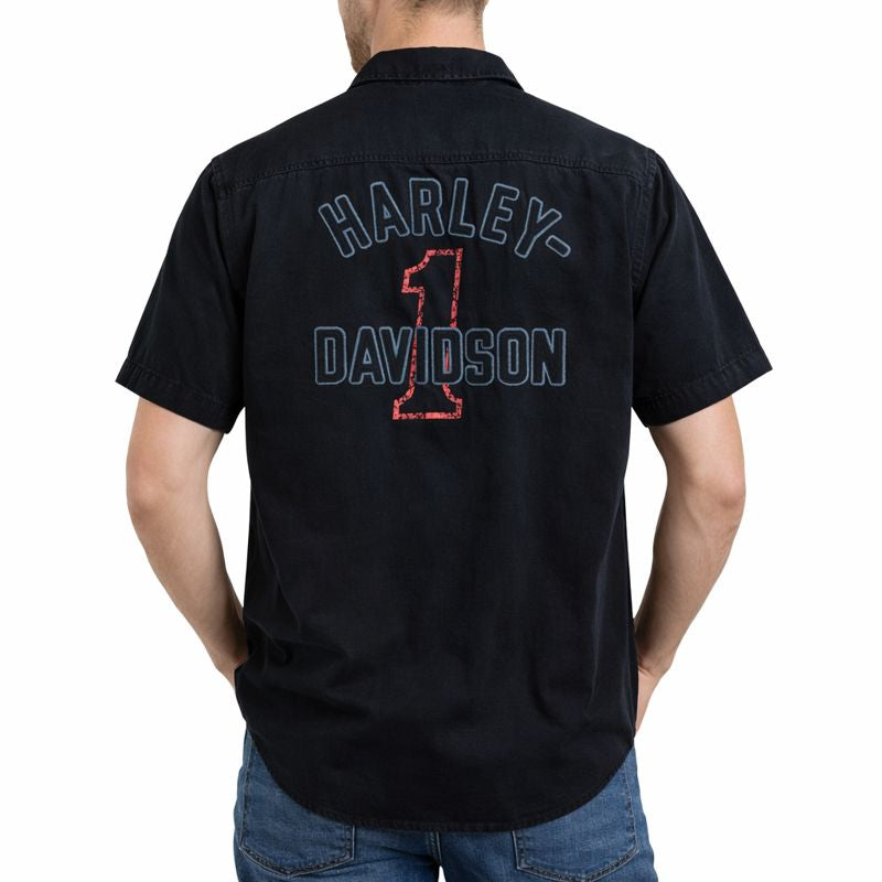 Harley-Davidson® Men's #1 Racing Logo Button Front Short Sleeve Shirt 96009-20VM