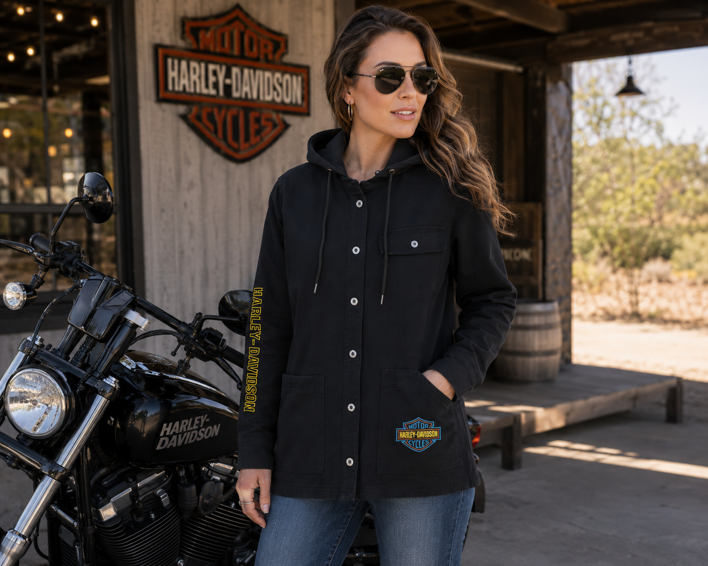 Harley-Davidson Women's Motorcycle Jacket with Removable Hood - 96119-