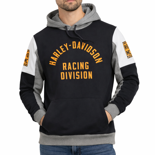 Harley-Davidson Men's Racing Colorblock Hoodie - 96506-22VM Harley-Davidson Men's Racing Colorblock Hoodie - 96506-22VM