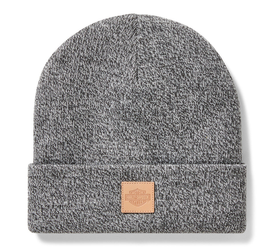 Harley-Davidson Forever Harley Leather Patch Beanie, Gray - 97753-25VX