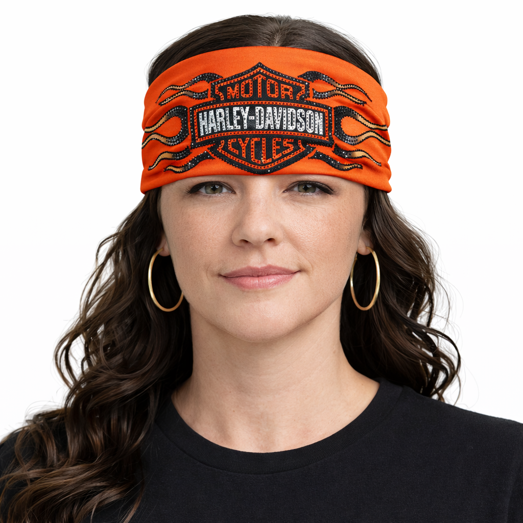 Harley-Davidson Women's Vintage Flames Headband, Orange - 97785-25VW