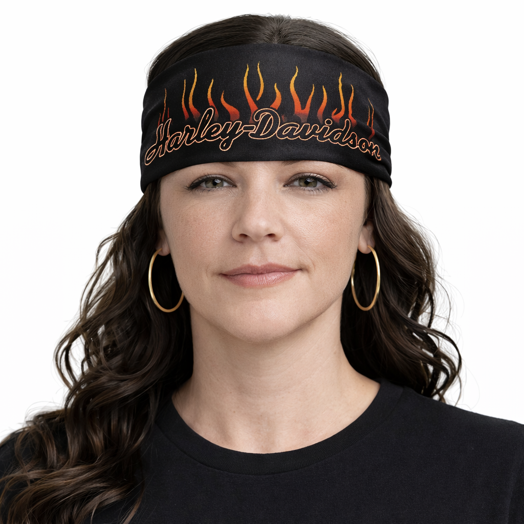Harley-Davidson Women's Flames For Days Headband, Black - 97790-25VW