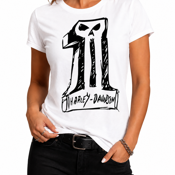Harley-Davidson® Women's Sketchy #1 Skull Tee - 99086-18VW