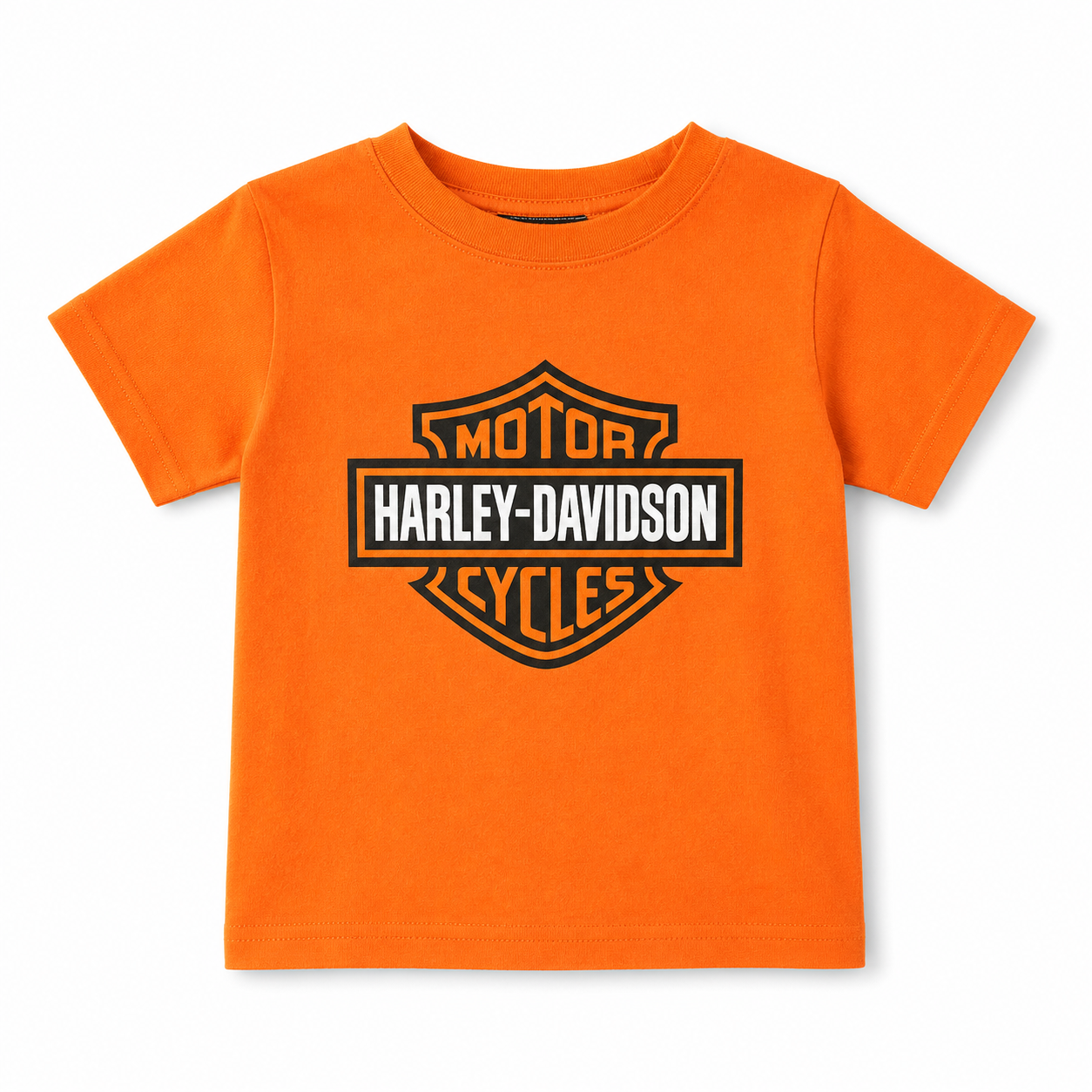 Harley-Davidson Youth T-Shirt – Classic Bar & Shield Logo Tee – Orange
