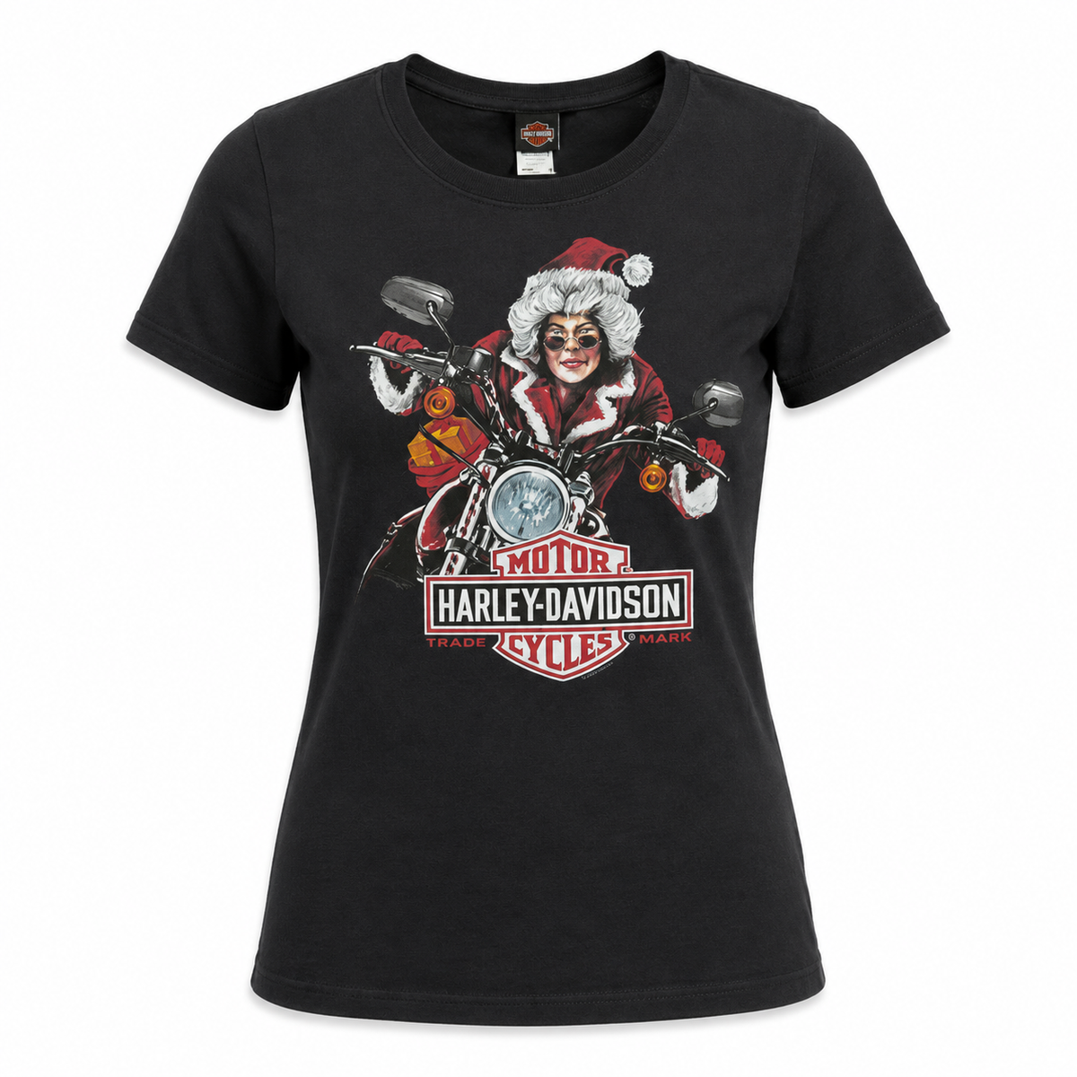 Harley-Davidson Women's Mrs. Clause Christmas T-Shirt, Black