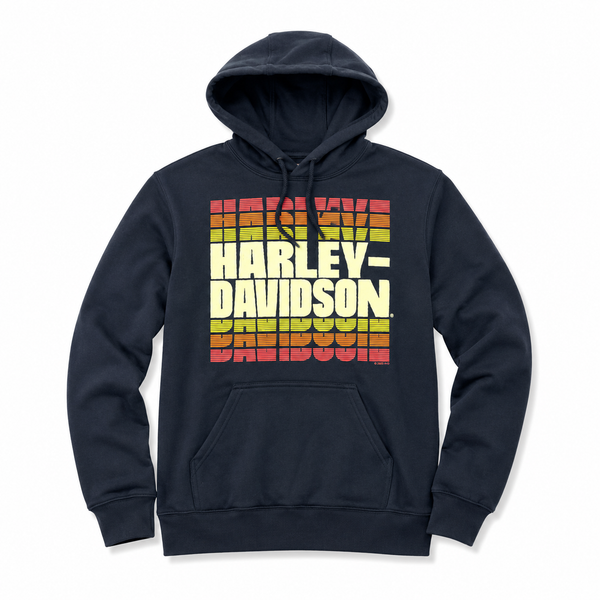 トップス Harley Davidson vintage hoodie Harley-Davidson Men's Vintage Style Retro Hoodie, Black