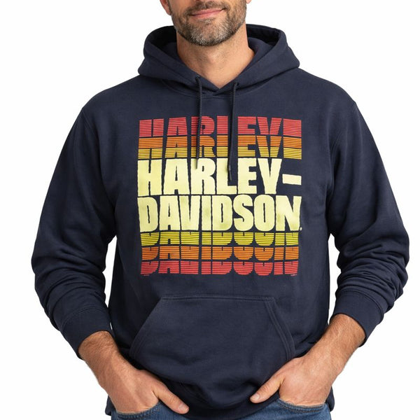 Harley-Davidson Men's Vintage Style Retro Hoodie, Black