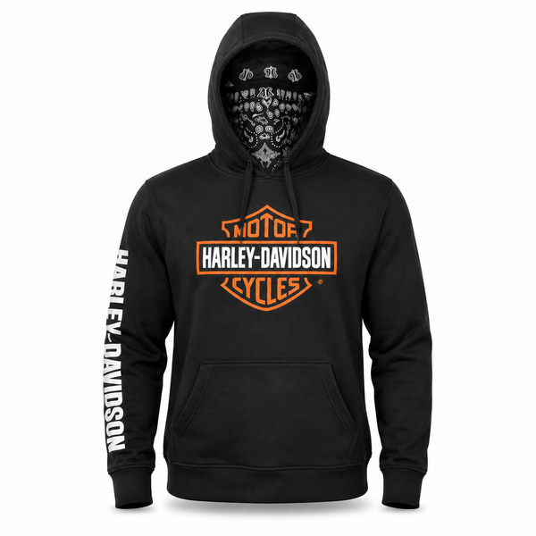 Harley-Davidson Men's Face Mask Hoodie | Black Bar & Shield Pullover