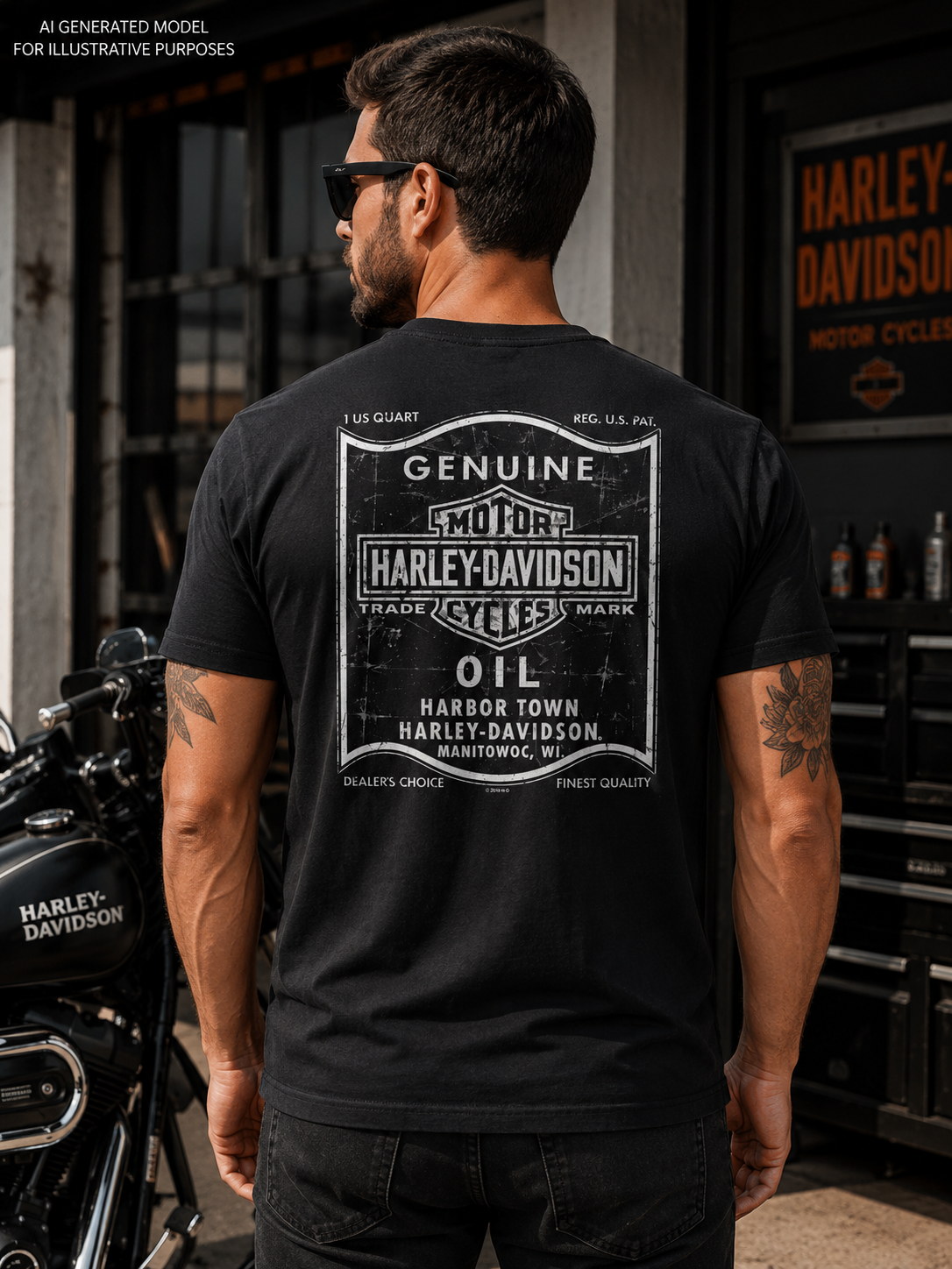 Harley-Davidson Men's Genuine Classic Pin-Up Motorcycle T-Shirt