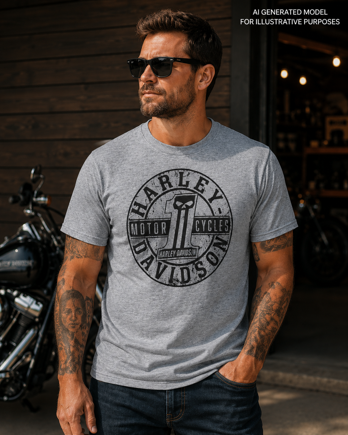 Men's Harley-Davidson Gray #1 Tee_