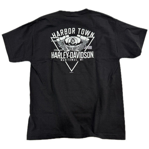 Harley-Davidson Men's Cruisin Santa on a Harley T-Shirt, Black