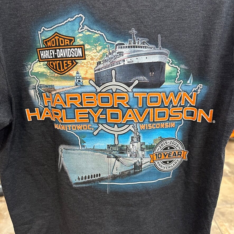 Harbor Town Harley-Davidson Custom 10 year Anniversary T-Shirt, Black