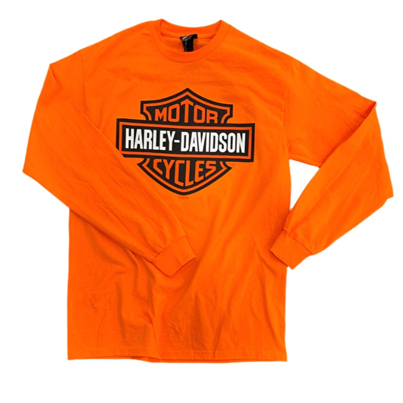 Harbor Town Harley-Davidson Men's Long Sleeve Safety Orange T-Shirt