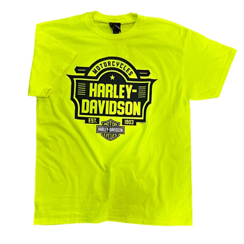 Harbor Town Harley-Davidson Men's Shiner Safety Green T-Shirt