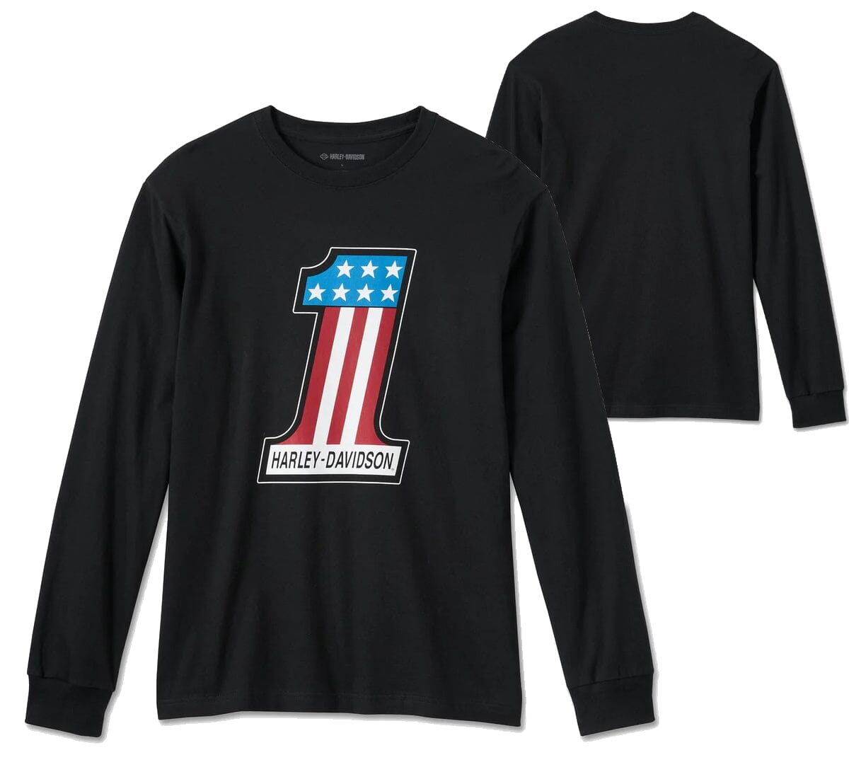 Harley-Davidson Men's Long Sleeve T-Shirt #1 Racing Tee - Black, 99073
