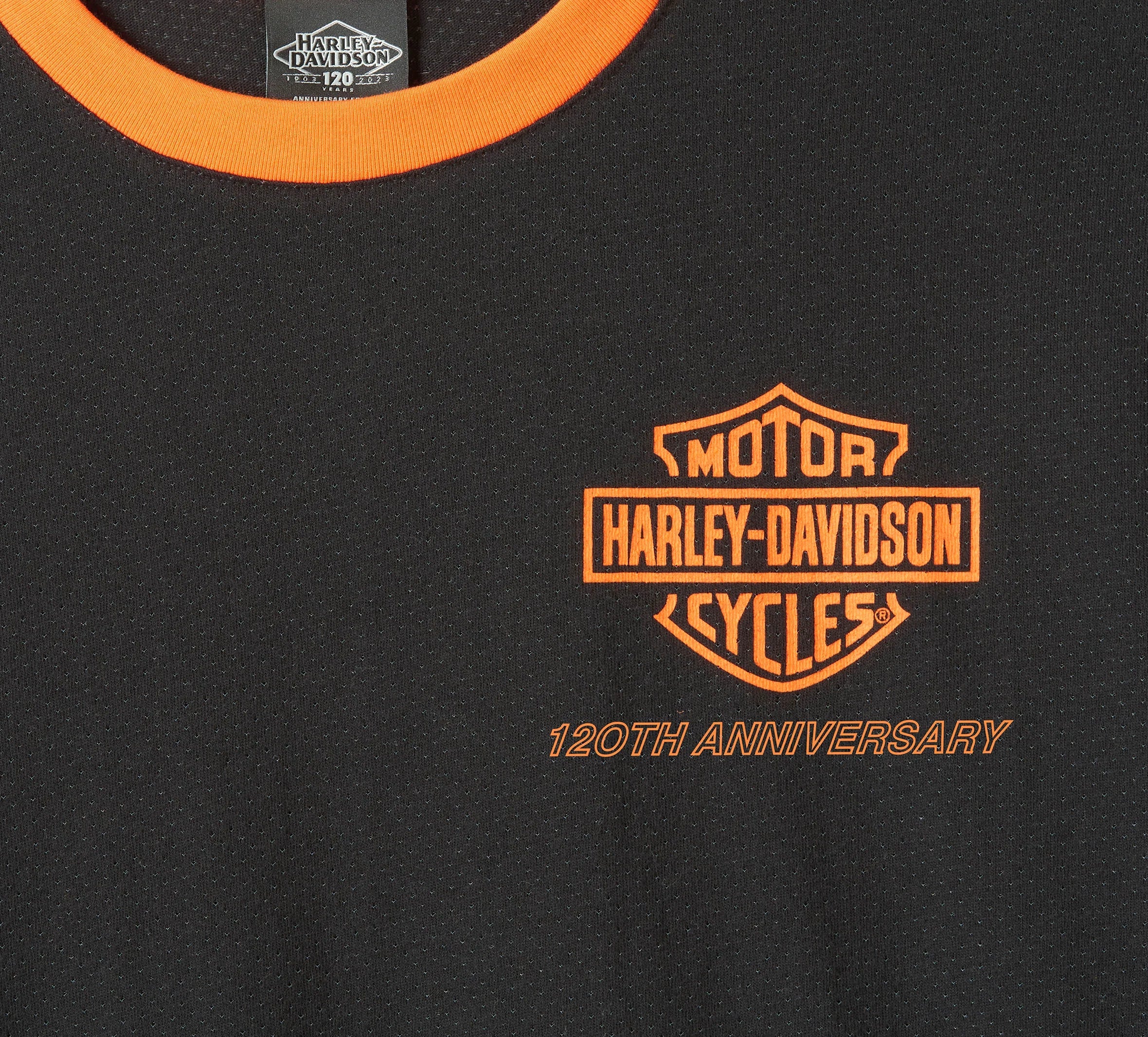Harley-Davidson Men's 120th Anniversary Ringer Tee - Black, 96834-23VM