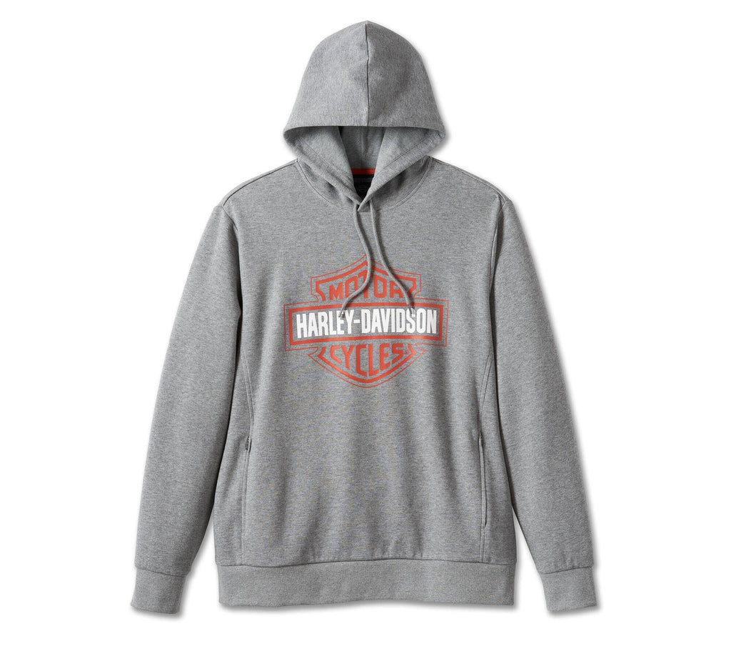 Harley-Davidson Mens Bar & Shield Long Sleeve Crew Neck Fleece Sweatshirt, Gray - 3XL