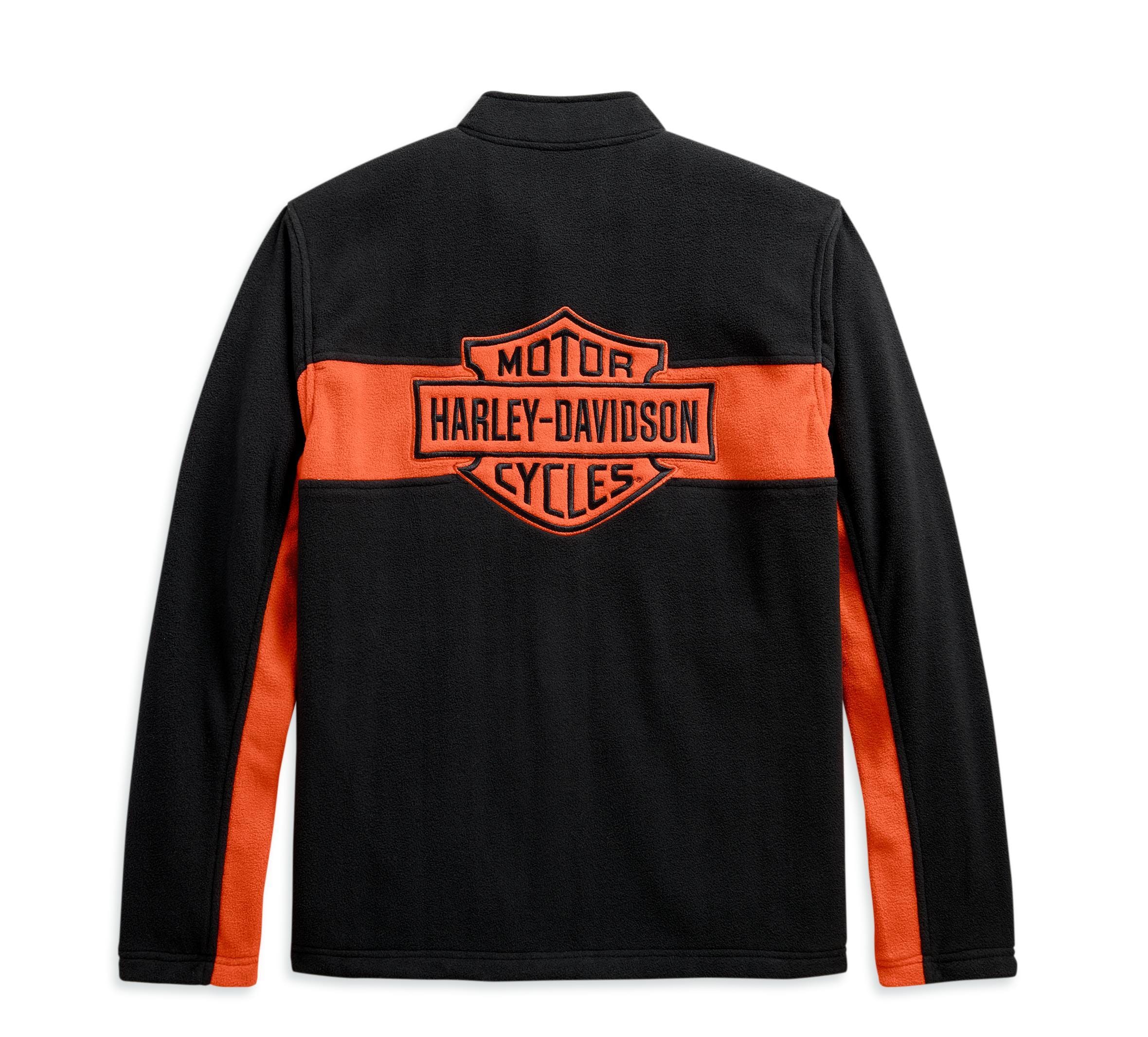 Harley-Davidson Men's Embroidered Fleece Jacket, Black