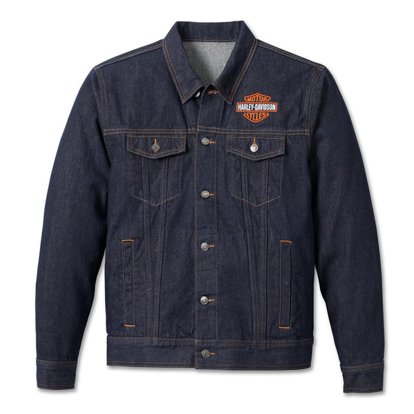 Harley-Davidson Men's Blue Denim Jacket - Classic Trucker Style