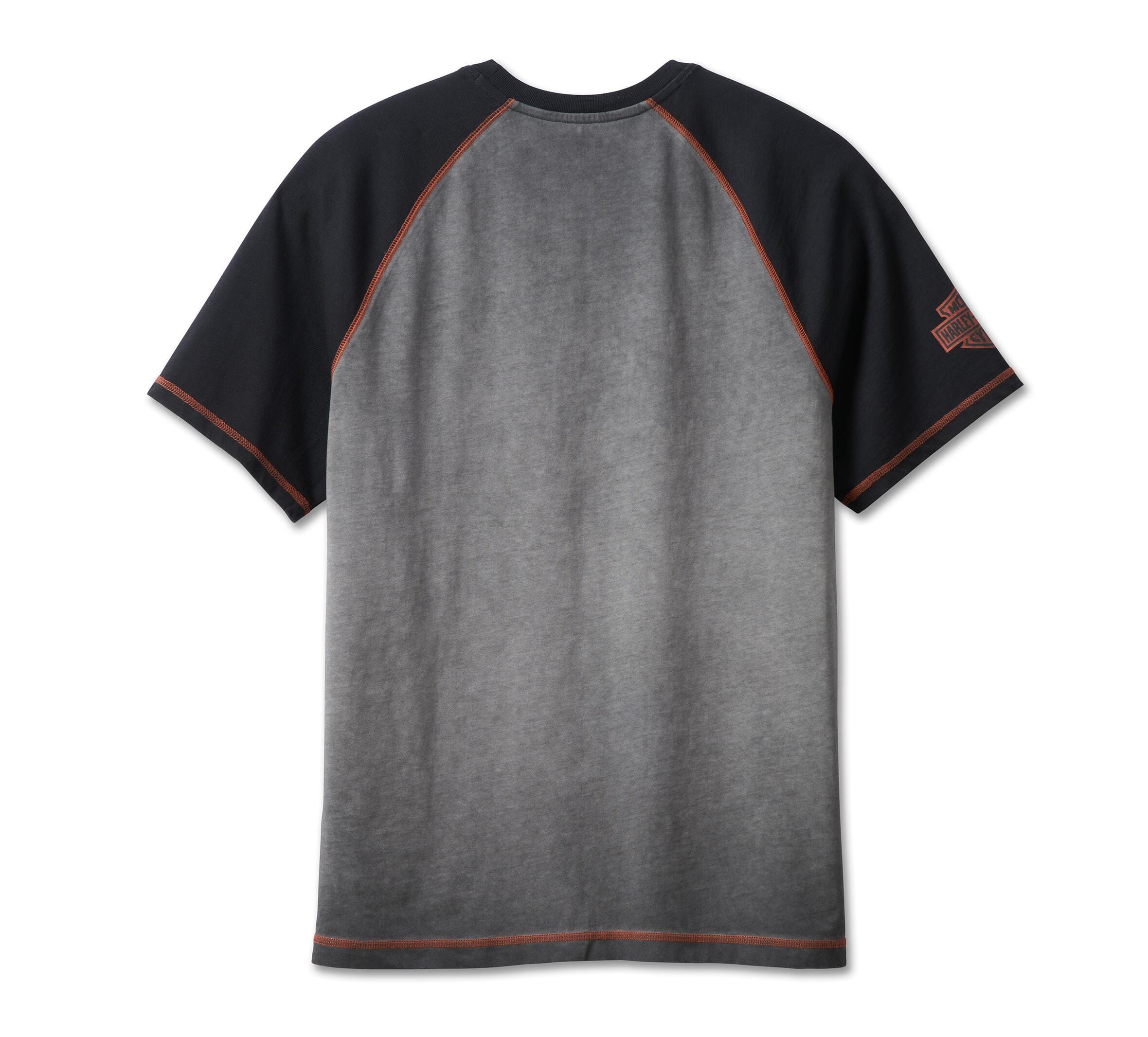 ★Harley Davidson★ No1 MKE SEOUL T-shirt Melange Gray HH151 Harley-Davidson® Men's Screamin' Eagle Lines Colorblocked