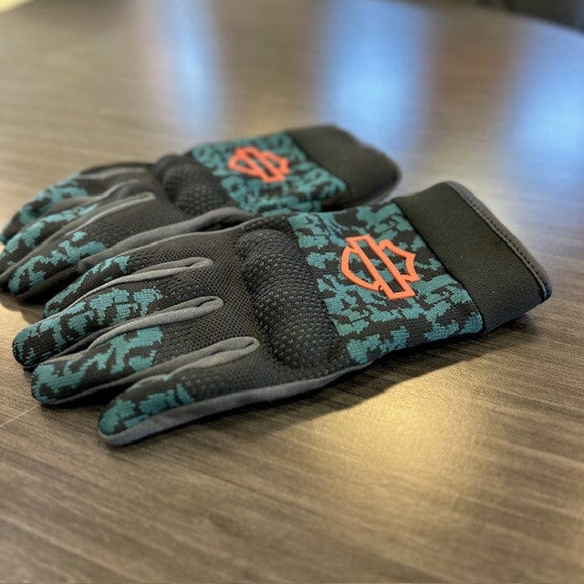 harley protective gear Harley-Davidson Men's Dyna Knit Mesh Gloves, Camo - Mediterranean