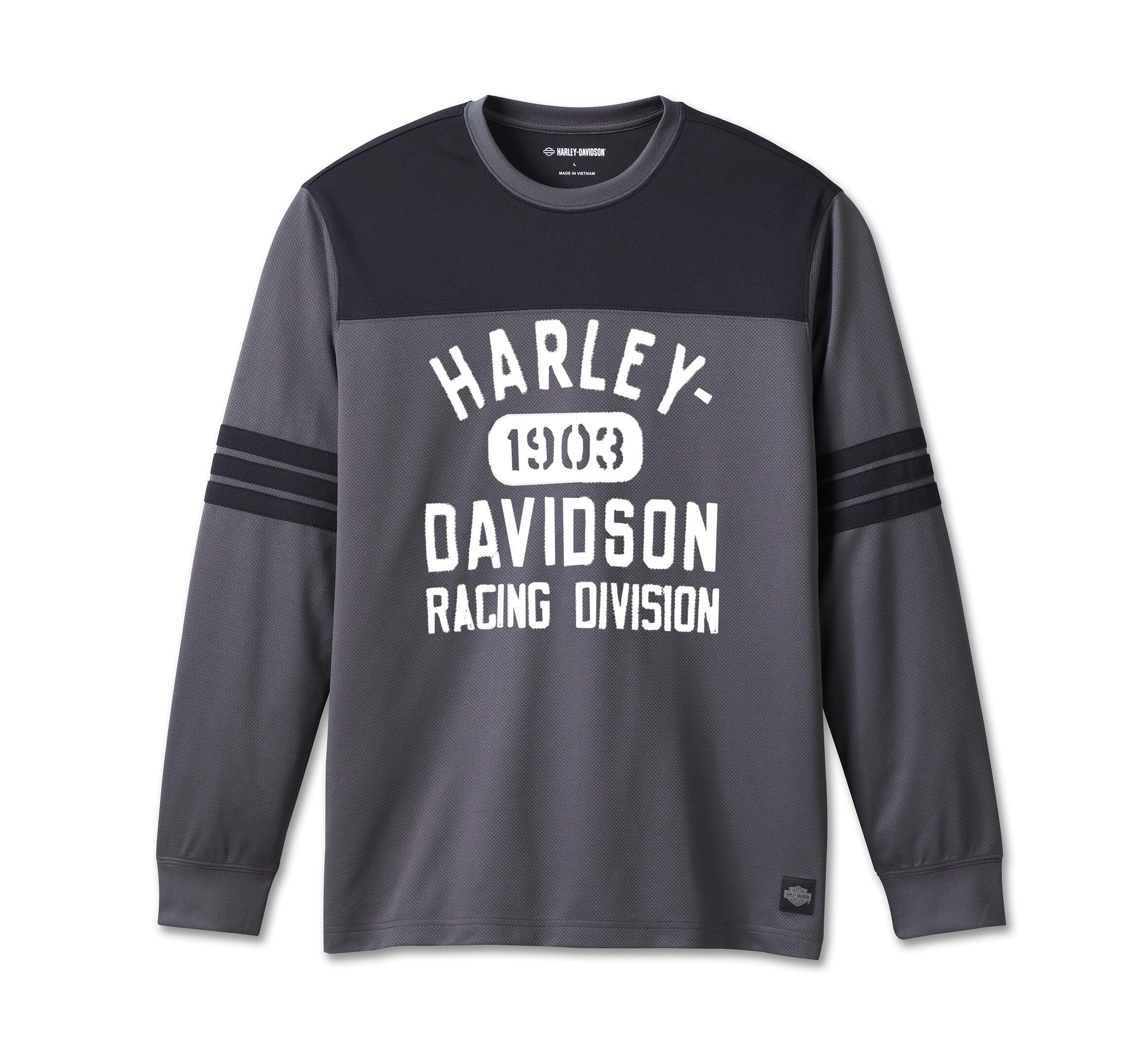 Harley-Davidson Men's Racing Jersey Long Sleeve Shirt - Black, 96544-23VM
