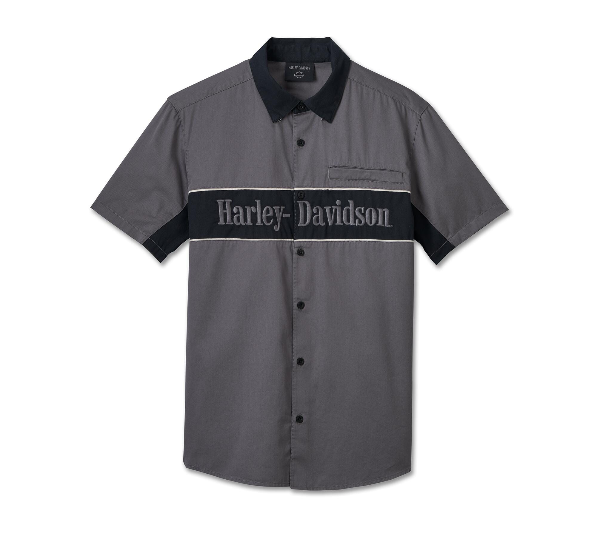 Harley-Davidson Men's The Garage Mechanic Short Sleeve Shirt - Gray - 96150-25VM