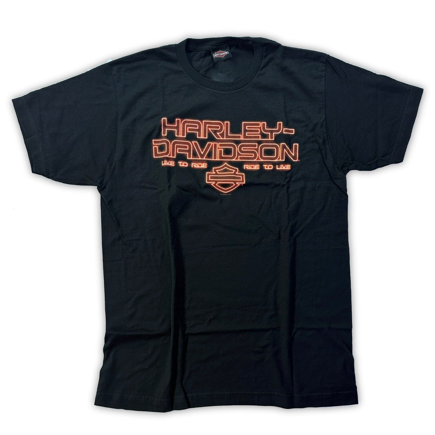 Harley-Davidson Neon Men's Short Sleeve T-Shirt, HTHD Anniversary Back - 40291780