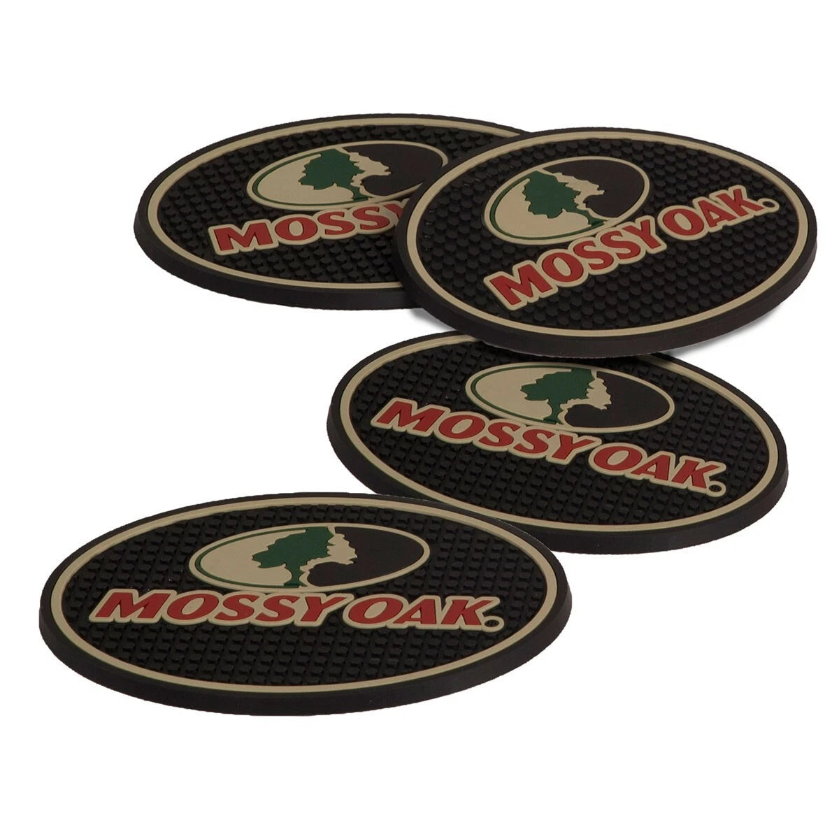 Mossy Oak Camouflage Rubber Drink Coasters Set of 4 – Non-Slip Bar Coasters