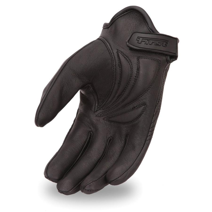 First Manufacturing Mens Breaker Clean Short Leather Motorcycle Gloves