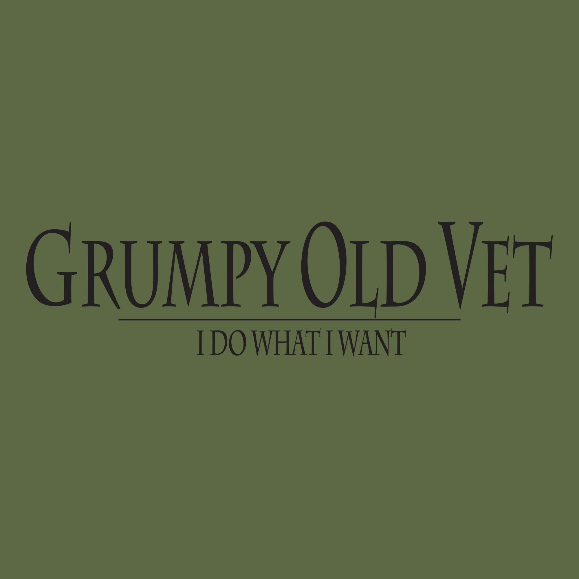 Grunt Style Grumpy Old Vet Green Hoodie