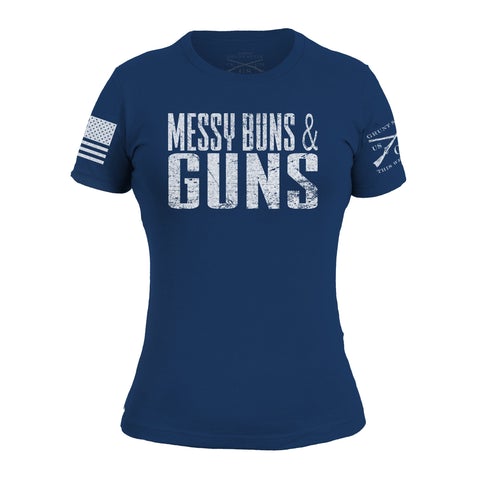 Grunt Style Women's Messy Buns and Guns, Blue