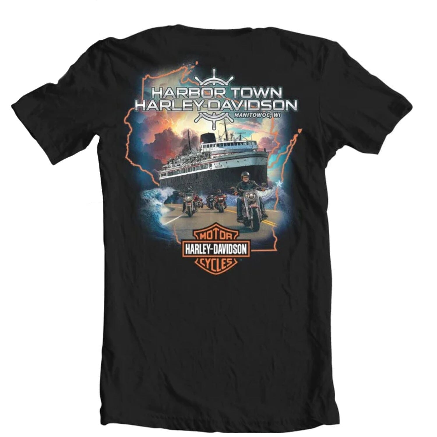 Harbor Town H-D Ride Hard, Die Free Custom Back Shirt
