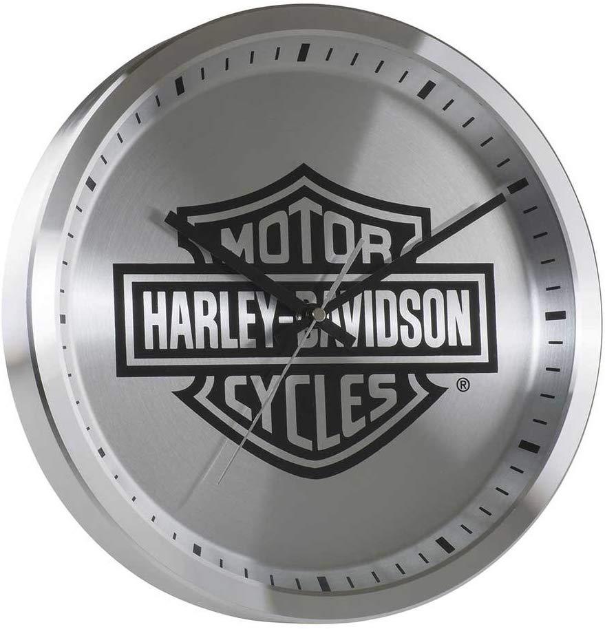 Harley-Davidson Core Metal Chrome Bar & Shield Logo Clock, 12 inch HDX-99106