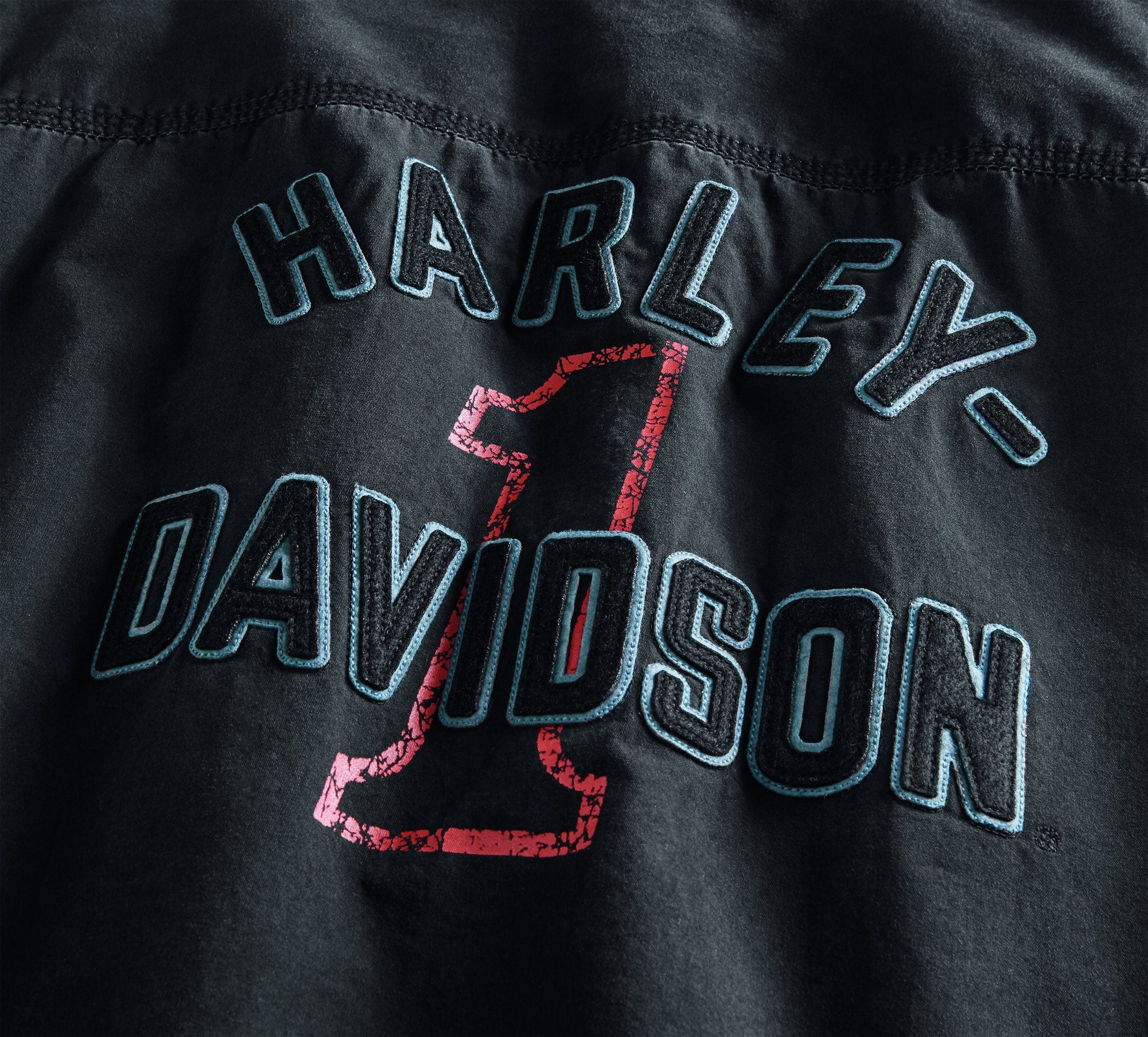 Harley-Davidson® Men's #1 Racing Logo Button Front Short Sleeve Shirt