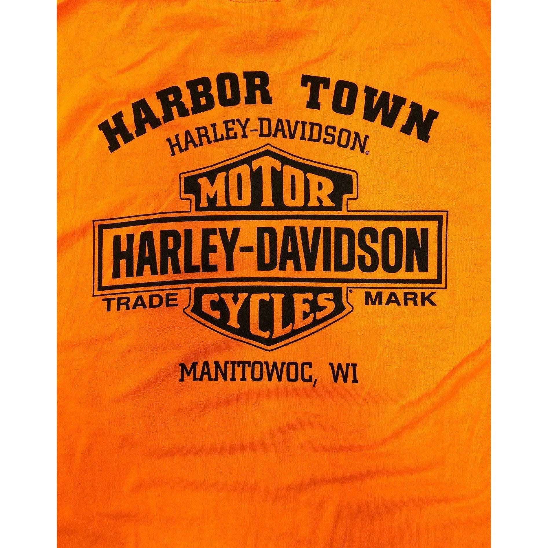 Harley-Davidson™ Mens Bar and Shield Long Sleeve, Safety Orange T-Shirt