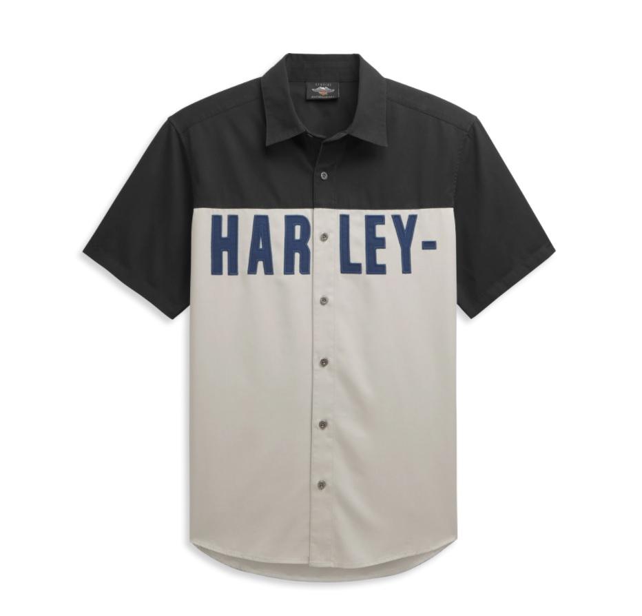 Harley-Davidson Men's Block Letter Colorblock Shirt, Slim Fit - 96332-21VH
