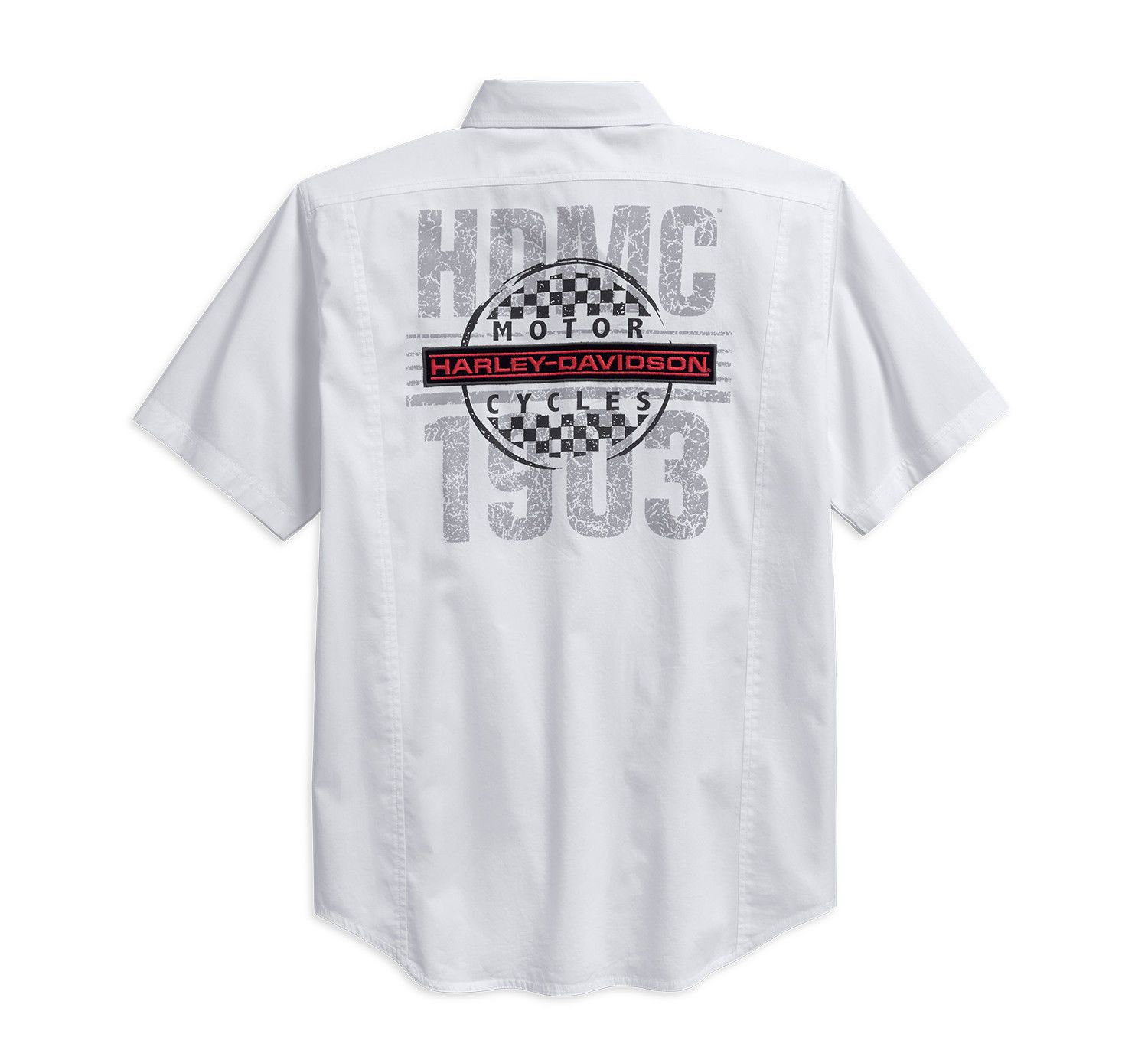 Harley-Davidson Men's Checkerboard Graphic Short Sleeve Shirt, White 96194-18VM