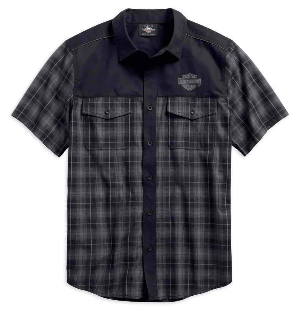 Harley-Davidson® Men's Contrast Yoke Plaid Short Sleeve Shirt 96594-19VM
